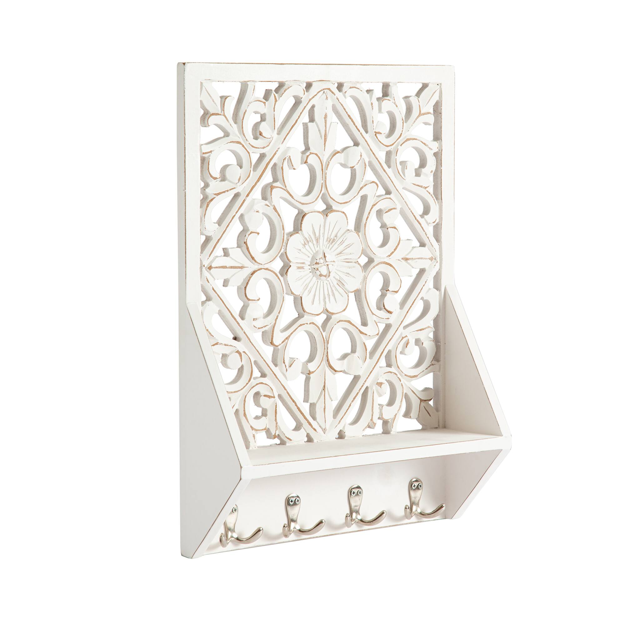 Habitat Decorative Vertical White Carved Wall Hanging